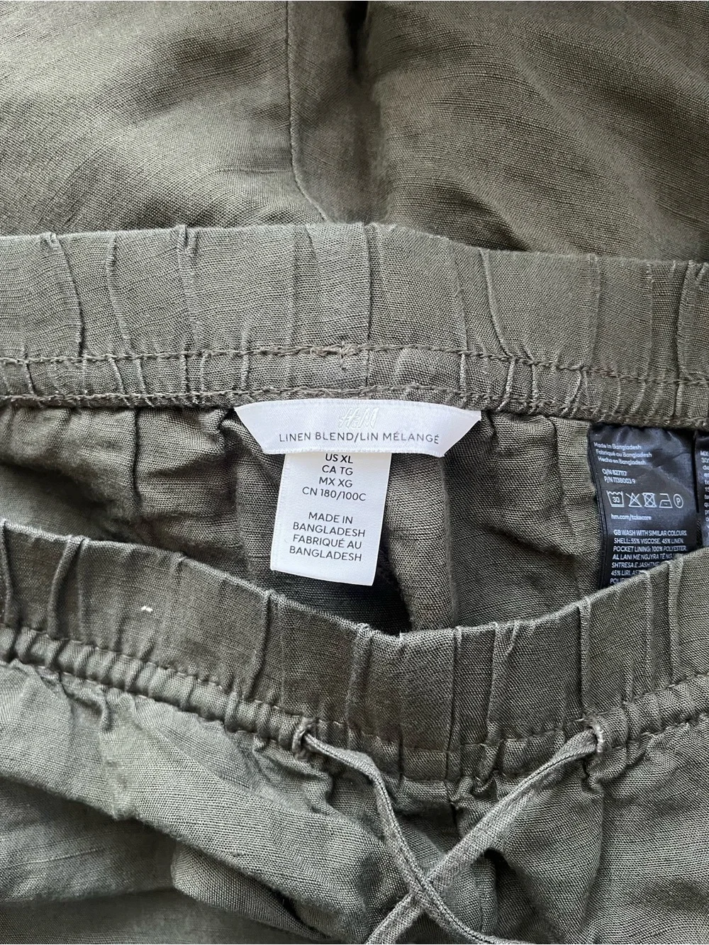 H&M Wide Leg Pants in Olive Green